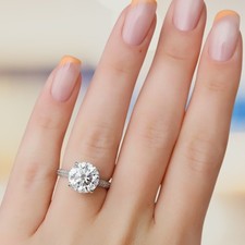 14 Karat Weißgold Ehering Diamant Lab Grown Rundschliff 1,9 Karat IGI E F VS