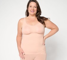 Evelyn  Bobbie Lace Trimmed V-Neck Seamless Bra Cami Himalayan Salt XL New