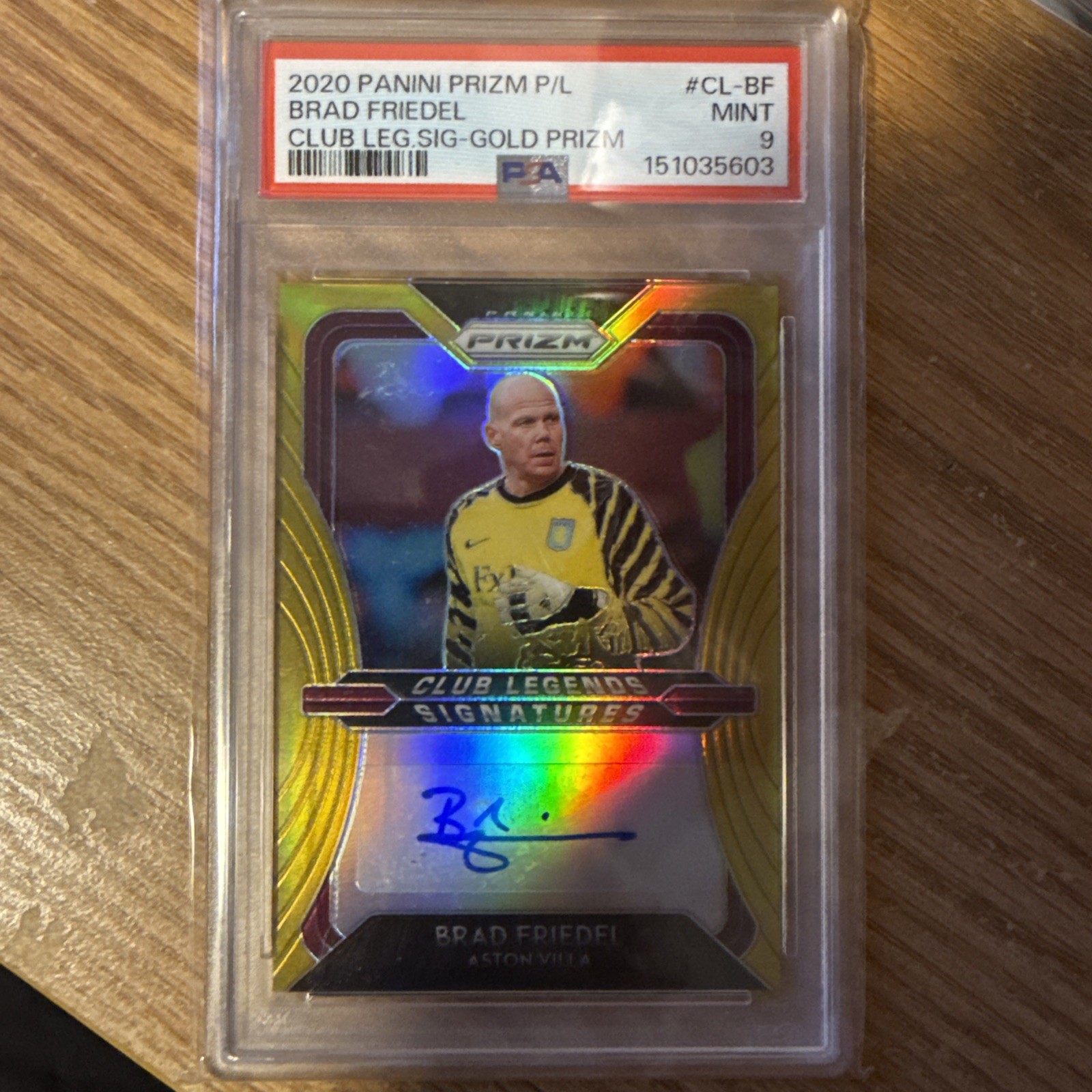 2020-21 Panini Prizm Premier League Brad Friedel Auto Gold Prizm /10 SSP Legends view 1