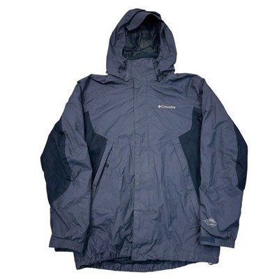 Columbia Interchange wasserdichte Omni-Tech Jacke Regen Wandern blau Herren Large