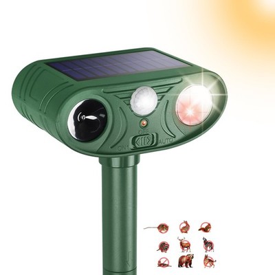 Solar Ultrasonic Animal Repellent Motion Sensor Outdoor Deer Squirrel Rat Deter