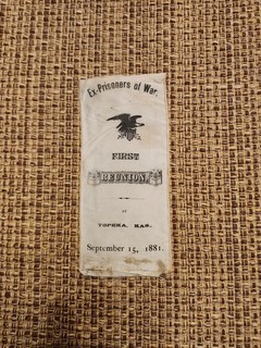 EX PRISONERS OF WAR HARD TO FIND 1ST REUNION AT TOPEKA KANSAS 1881