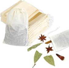 Spice Bags for Cooking, 30PCS Muslin Drawstring Soap Bags Reusable Empty Tea Bag