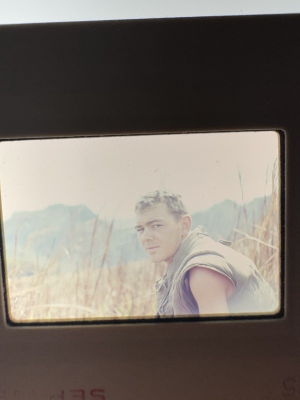1968 Vietnam War Original Color Film Slide U.S. Soldier Stoic Expression