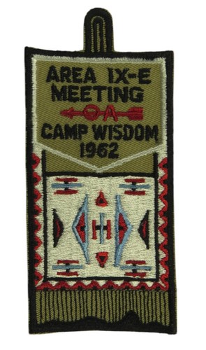 1962 Area IX-E Meeting TX Camp Wisdom Flap BLK Bdr (TS1137)
