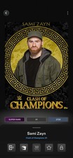 SAMI ZAYN 2020 WWE TOPPS SLAM CLASH OF CHAMPIONS 20 SUPER RARE DIGITAL CARD!!!!!