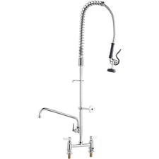  New Commercial Faucet w/Pre-Rinse Sprayer,44' Height,8' Center,12' Swing Spout,