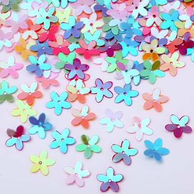 AB Color Flower Shape Sequins Glitter Paillettes with Hole for Sewing Craft Deco