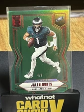 2025 Donruss Elite Jalen Hurts Green Red #/9 Status Die Cut SSP Eagles