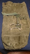 Vietnam War Era US Military OD Green Canvas Duck Duffle Duffel Bag Rucksack Vtg
