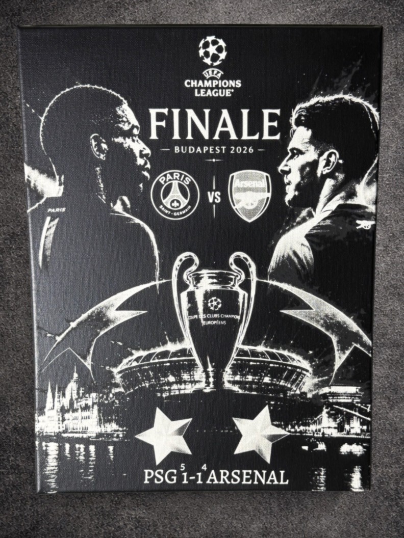 Tableau PSG Arsenal Finale Ligue des Champions 2026 - Toile Murale Football 30x40