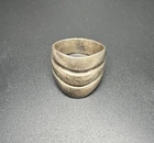 Vintage Sterling Silver 925 19mm Modernist Chunky Triple Sz 10 Band 8.2g