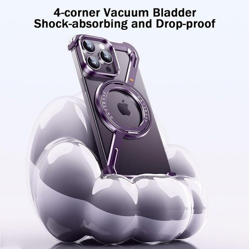 Für iPhone 13 15 Z-förmiges rahmenloses Metallgehäuse MagSafe Magnetringständer - Bild 39 von 66