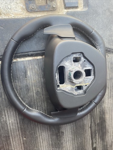 2014-2019 C7 Corvette Automatic Leather D-Shaped Steering Wheel Gray Stitching - Picture 16 of 24