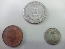 Lot De 3 Anciennes Pièces Rares Vintage Dollar Liberty, Elizabeth II