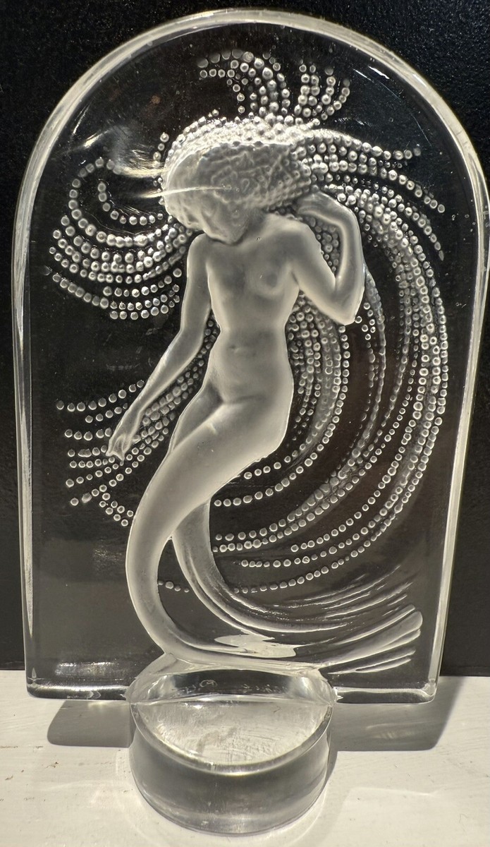 Vintage Lalique France Crystal Mermaid Water Dancer Signed