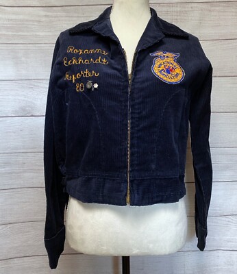 80s Woman's FFA Agricultural Blue Corduroy Jacket Size 36 80s Woman's FFA Agricultural Blue Corduroy Jacket Size 36