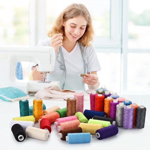 36 Colors Polyester Sewing Thread Assortment with Prewound Bobbins - 400 Yards - Picture 8 of 9