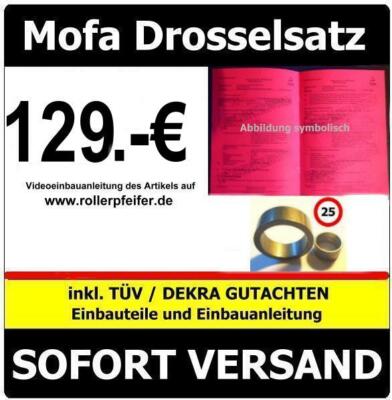  Mofa Drossel Drosselsatz 25Km PEUGEOT Eliseo Typ: G1A  mit Tüv-Gutachten