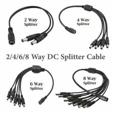 5.5x2.1mm DC Power Splitter Adaptor Cable Female to Male connect for CCTV Camera