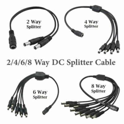 5,5 x 2,1 mm DC Power Splitter Adapter Kabel Buchse zu Stecker Anschluss für CCTV Kamera