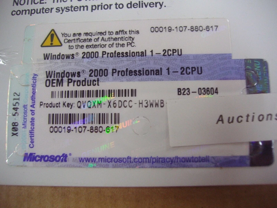 MICROSOFT WINDOWS 2000 PROFESSIONAL FULL OPERATING SYSTEM w/SP3 MS WIN PRO=NEW= - Image 4 of 4