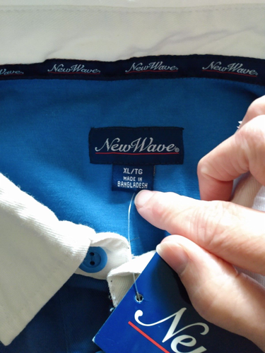 New Wave Rugby LS Shirt Men's XL Piping Ready for Your Logo Vtg 90s Y2K Preppy - Picture 2 of 15