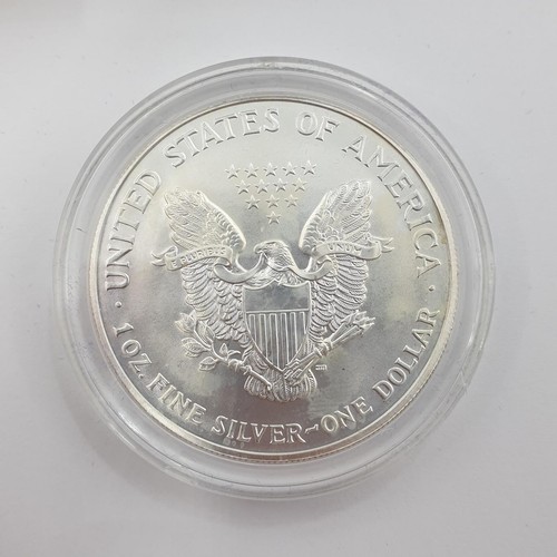 Moneda de plata American Eagle 1999 de 1 oz color .999 a prueba - caja y certificado de autenticidad - Imagen 2 de 2