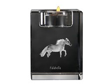 Falabella - Candle Holder With Picture One Horse, Tea Light From Crystal, Pe