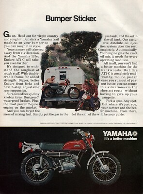 1971 Yamaha AT1-C 125 Enduro Motorcycle Original Color Ad