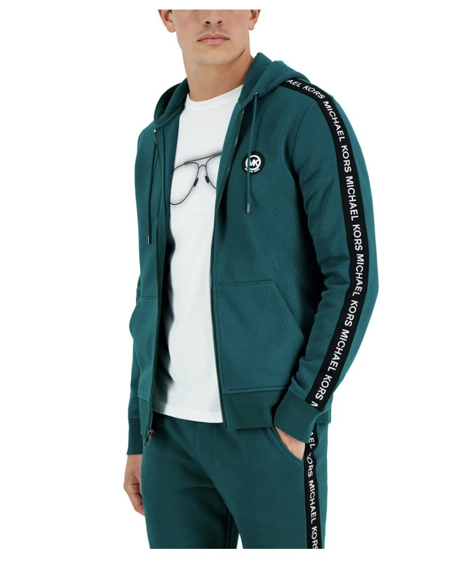 MICHAEL KORS Felpa con cappuccio uomo logo nastro in pile uomo