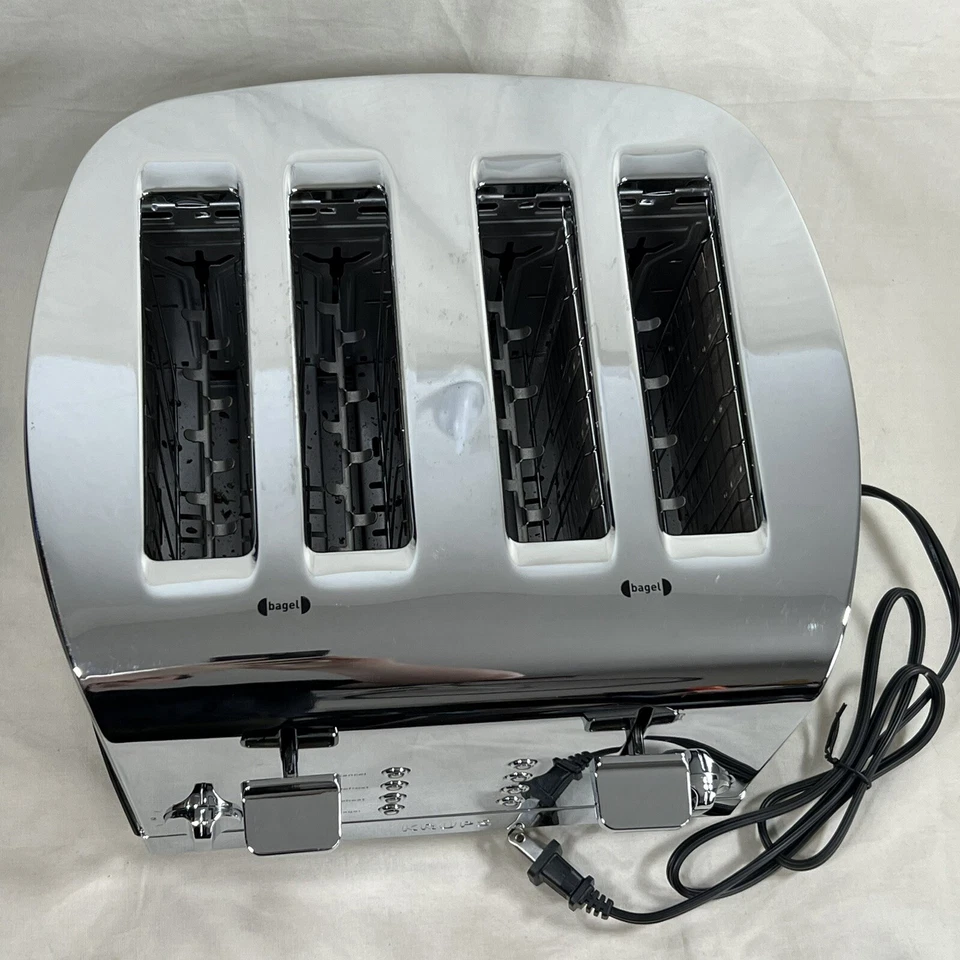 Krups KH734D50 4 Slice Wide-Slot Breakfast Toaster Bread Bagels Chrome Stainless - Image 3 of 4