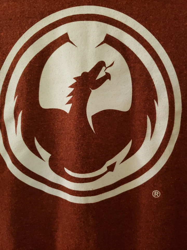 Dragon Large Mens Icon Staple Line Burgundy Short Sleeve T-Shirt Black - Image 2 of 4