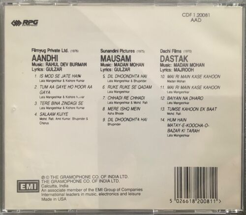Aandhi /Mausam / Dastak - RARE EMI 3 IN 1 Bollywood Music CDF 120081 MADE IN USA - Picture 2 of 3