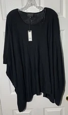 New $155 Romeo + Juliet Couture Women S Black Pullover Sweater Cape Poncho NWT