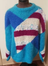 Mohair Hand Made Oversize Pullover Sweater size M/L