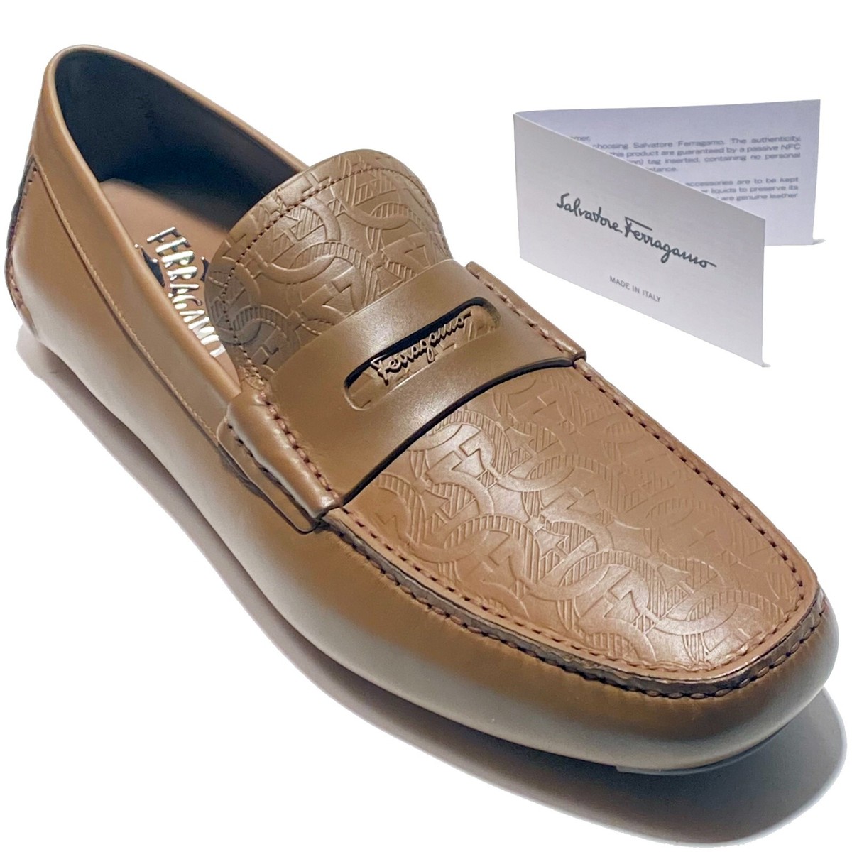 Ferragamo Penny 11 D Brown Calf Leather Men display picture 2