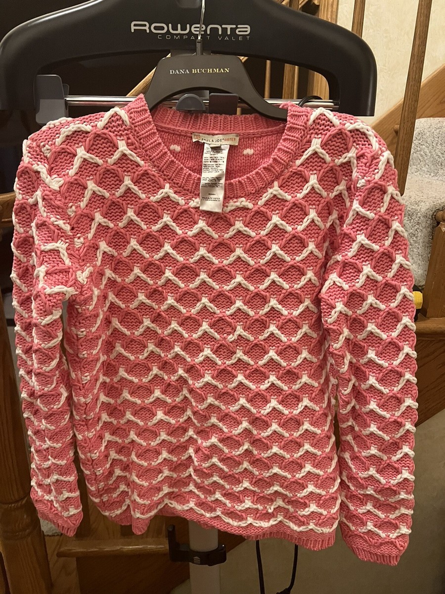Paul & Joe Sister Womens 1 Chunky Pink and White Knit Sweater | eBay