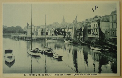 Old postcard ''Pornic - view of the Port - Quaisde la shore right 