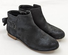 Cat Jack Girls Size 3 Black Ankle Boots with Bows Side Zip