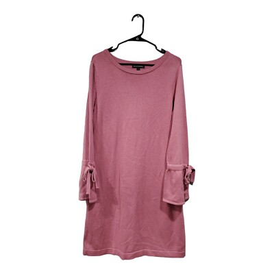 banana republic pink sweater dress Banana Republic Women's Crew-Neck Bell-Sleeved A-Line Pink Sweater Dress SZ  L