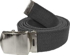BELT BLACK WEB WITH CHROME BUCKLE 100 Cotton Military Web Belts Rothco 4294