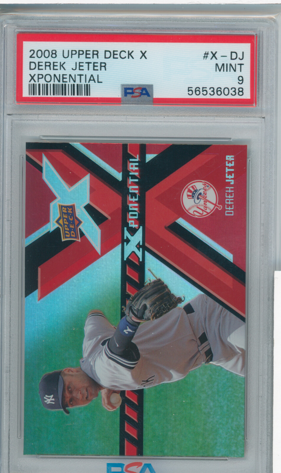 DEREK JETER 2008 Upper Deck X Xponential #X-DJ PSA 9 MINT - YANKEES