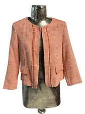 Bianca Jacket Size Medium 12 Tangerine Cotton Knit Womens New Eu40 Rrp £145