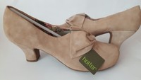 Hotter Donna Beige Sueade Heel Shoes Size Uk 7 Eu (41) Exf Rrp £85 Bnwob Hotter Donna Beige Sueade Heel Shoes Size Uk 7 Eu (41) Exf Rrp £85 Bnwob