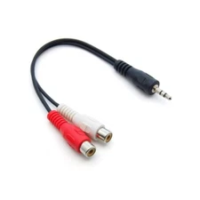 3.5mm Stereo Male Plug to Dual RCA Female Jack Audio Splitter Y Adapter Cable 6"