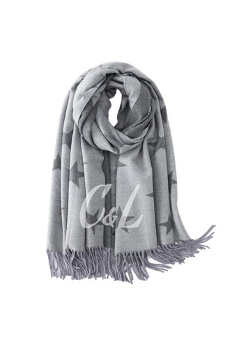 Star Print Reversible Scarf Premium Classic Super Soft Blend Shawl Wrap - Picture 13 of 16