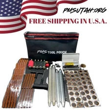 Emergency Trail ATV UTV Tire Repair Kit Tube Patch Plug CO2 Cartridge Inflator 