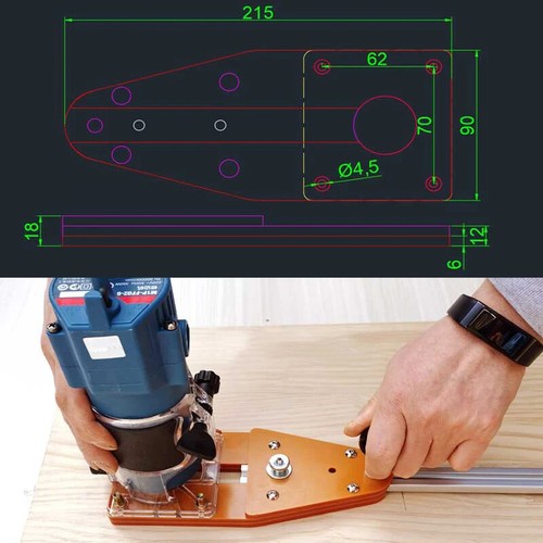 Circle Cutting Electric Hand Jig Milling Router Trimmer Woodworking Machinetool - Picture 9 of 24
