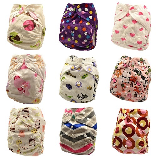 10 x Reusable Modern Cloth Nappies & Inserts All Size Diapers Print Bulk sales - Picture 3 of 33